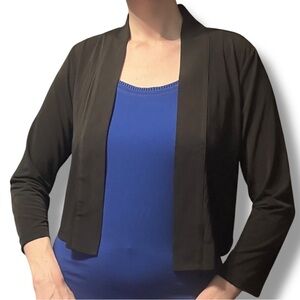 Calvin Klein Jersey Knit Black Bolero Jacket Size Large